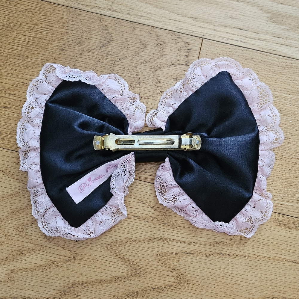 Ma*rs Princess Melody Agejo Gyaru Sweet Lolita Oversized Pink And Black Barette - Picture 6 of 7